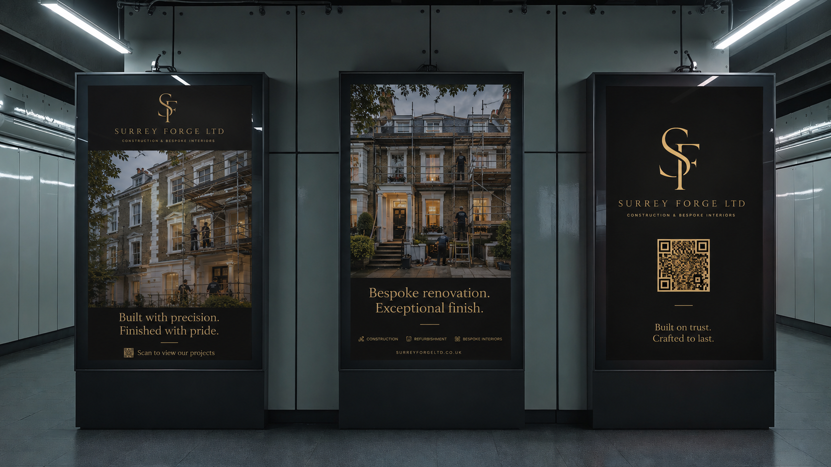 Surrey Forge Ltd campaign — Underground platform billboard